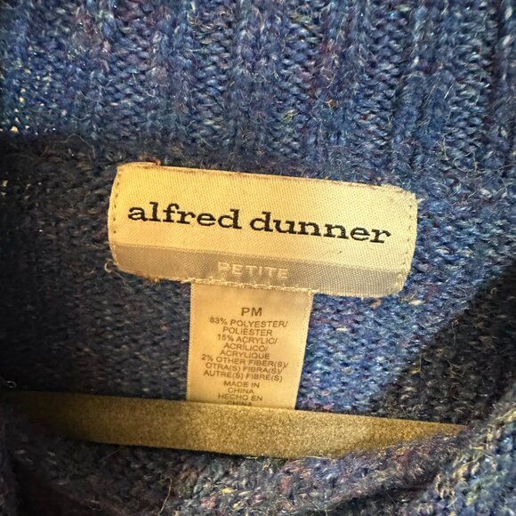 Alfred Dunner Women's Blue Mock Turtle Neck w/Various Thread Colors-Size PM - Picture 4 of 5